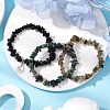 3Pcs 3 Styles Natural Labradorite & Obsidian & Moss Agate  Chips Stretch Bracelets Sets BJEW-JB11076-12-2