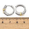 Brass Micro Pave Clear Cubic Zirconia Hoop Earrings EJEW-H158-20C-GP-5