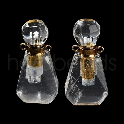 Natural Quartz Crystal Perfume Bottle Pendants G-A026-13B-1