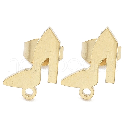 High-heeled Shoes Ion Plating(IP) 304 Stainless Steel Stud Earring Findings STAS-I206-117G-1