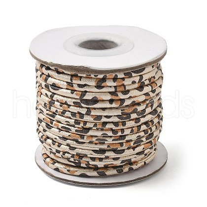 Leopard Printed Round Imitation Leather Cords LC-S020-01D-1