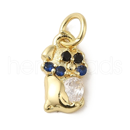 Brass Micro Pave Clear Cubic Zirconia Pendants KK-R162-017B-G-1