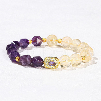Natural Ametrine Beads Stretch Bracelets WGCCAF7-02-1