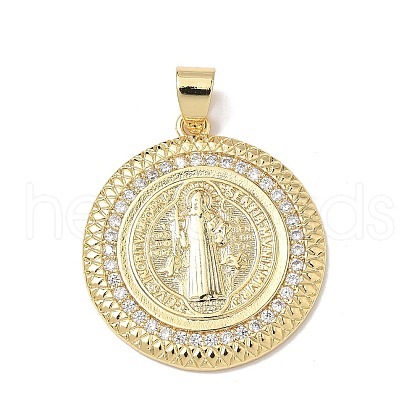 Brass Micro Pave Cubic Zirconia Pendants KK-Q068-40B-G-1