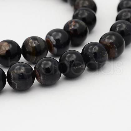 Natural Blue Tiger Eye(Dyed & Heated) Bead Strands X-G-P070-14-6mm-1