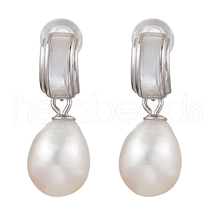 Natural Pearl Ear Studs EJEW-P286-16P-1