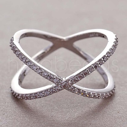 Simple Style Brass Cubic Zirconia Finger Rings FS-WG32029-03-1