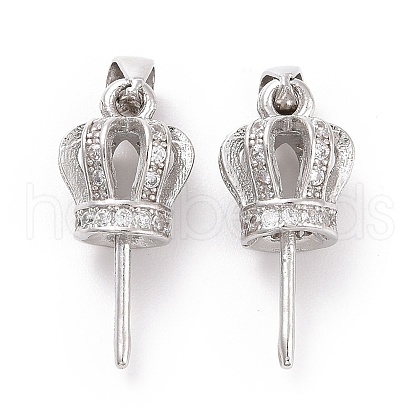 Rhodium Plated 925 Sterling Silver Cup Peg Bails STER-D035-45P-1