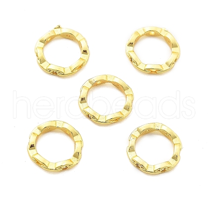 Brass Micro Pave Clear Cubic Zirconia Bead Frame KK-H495-03G-1