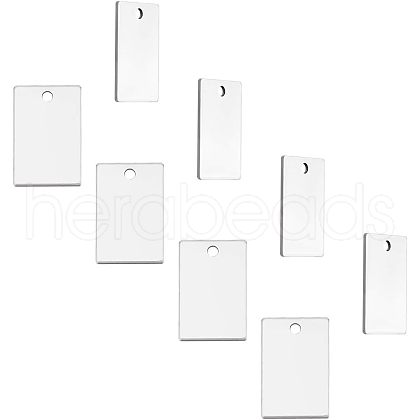 Unicraftale 201 Stainless Steel Rectangle Stamping Blank Tag Pendants STAS-UN0002-77P-1
