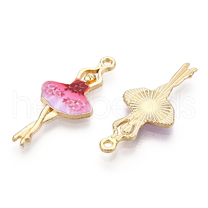 Printed Light Gold Tone Alloy Pendants ENAM-N056-207B-1
