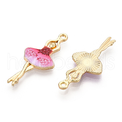 Printed Light Gold Tone Alloy Pendants ENAM-N056-207B-1