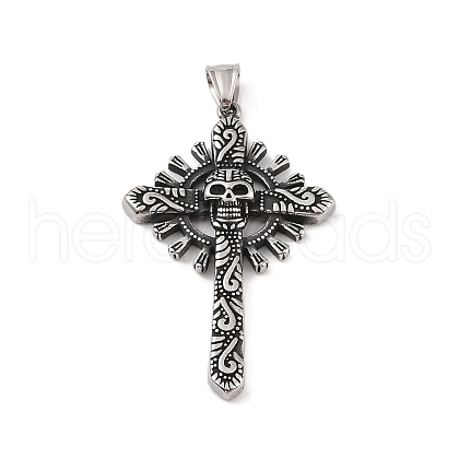 304 Stainless Steel Big Pendants STAS-S122-08AS-1