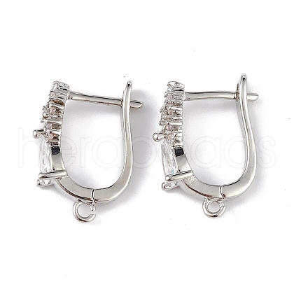 Brass Teardrop Hoop Earring Findings ZIRC-L097-055P-1