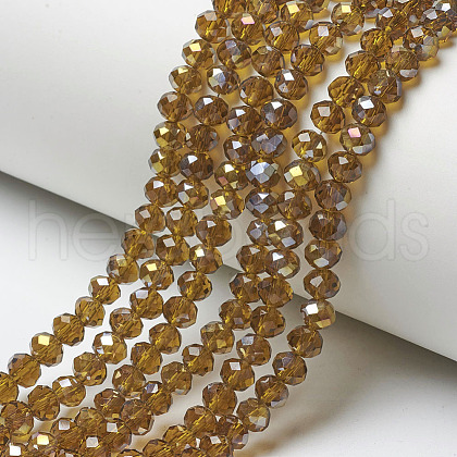 Electroplate Transparent Glass Beads Strands EGLA-A034-T3mm-H07-1