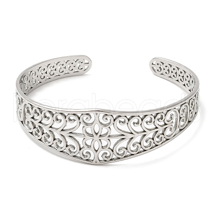 Non-Tarnish 304 Stainless Steel Cuff Bangles BJEW-K267-04P-1