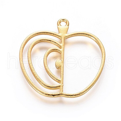 Zinc Alloy Open Back Bezel Pendants PALLOY-E564-09G-1