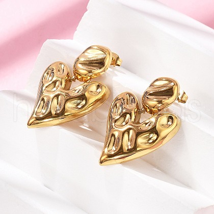 304 Stainless Steel Dangle Stud Earrings EJEW-D319-13G-1