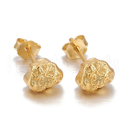 925 Sterling Silver Stud Earrings EJEW-F265-02G-1