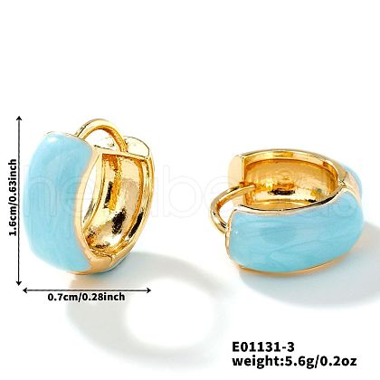 Brass Enamel Hoop Earrings CM4062-3-1