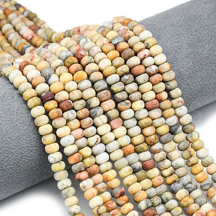 Natural Crazy Agate Beads Strands G-P575-A04-6x4mm-01-1