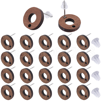 SOFPLATE 50Pcs Wood Stud Earring Finding FIND-SP0001-19A-1
