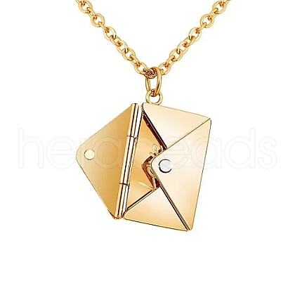 304 Stainless Steel Envelope Pendant Necklaces GL7398-1-1