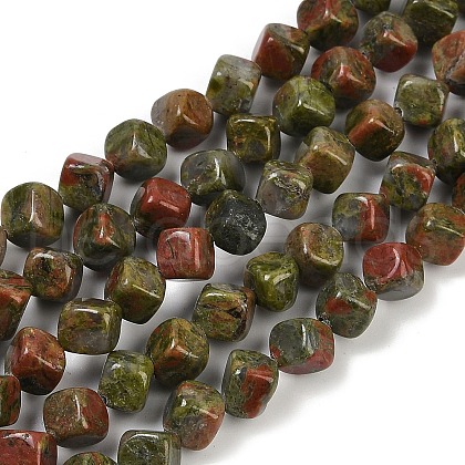 Natural Unakite Beads Strands G-A257-A16-01-1