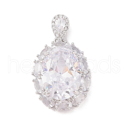 Rack Plating Brass Micro Pave Cubic Zirconia Pendants ZIRC-I066-02P-02-1