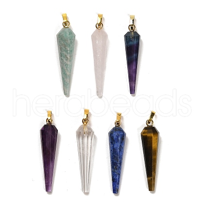 Natural Mixed Stone Pointed Pendants G-D089-01G-1