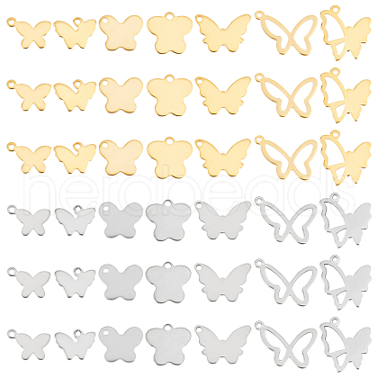   84Pcs 14 Style 201 Stainless Steel Charms STAS-PH0004-29-1