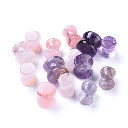 Natural Amethyst or Rose Quartz Beads G-L533-52-1