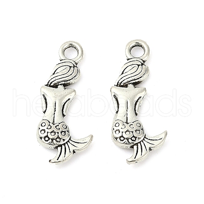 Tibetan Style Alloy Mermaid Pendants TIBEP-5402-AS-LF-1