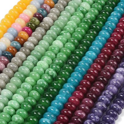 Dyed Natural White Jade Beads Strands G-G107-A07-01-1