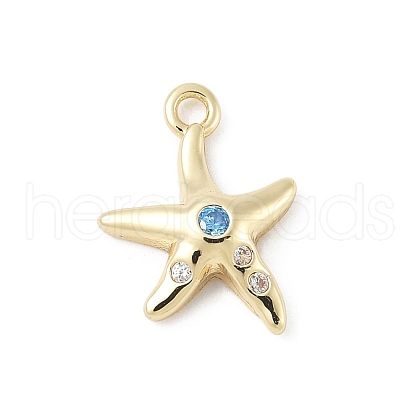 Brass Micro Pave Cubic Zirconia Charms KK-M326-20B-G-1