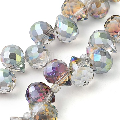 Electroplate Glass Beads Strands EGLA-D030-17H-1
