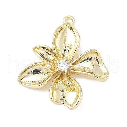 Brass Micro Pave Clear Cubic Zirconia Pendants KK-Z106-01G-02-1