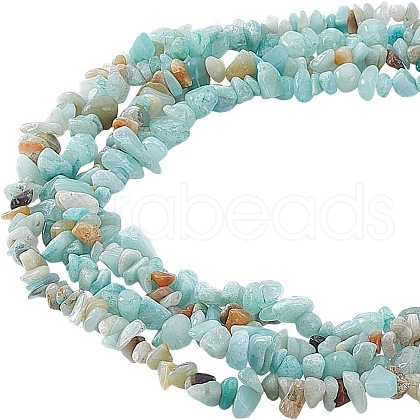 ARRICRAFT 2 Strands 2 Colors Natural Flower Amazonite Chip Beads Strands G-AR0005-98-1