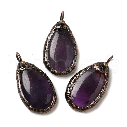 Natural Amethyst Pendants G-K381-05R-02-1