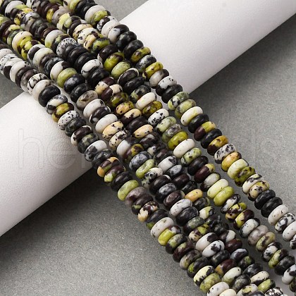 Natural Yellow Turquoise(Jasper) Beads Strands G-L624-H15-6x2mm-1