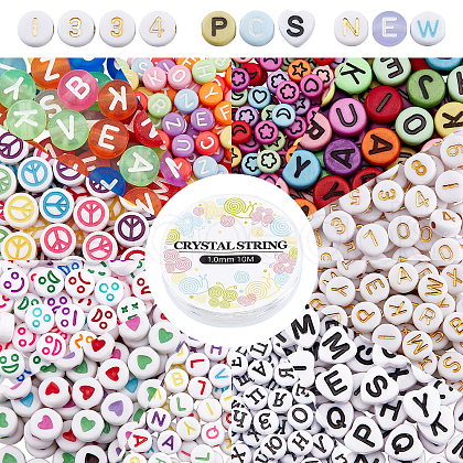   1234Pcs 12 Style Opaque Acrylic Beads OACR-PH0001-70-1