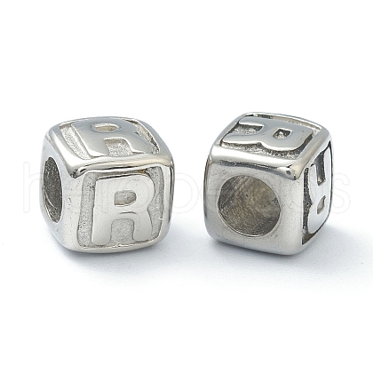 Tarnish Resistant 304 Stainless Steel European Beads STAS-H145-01R-P-1