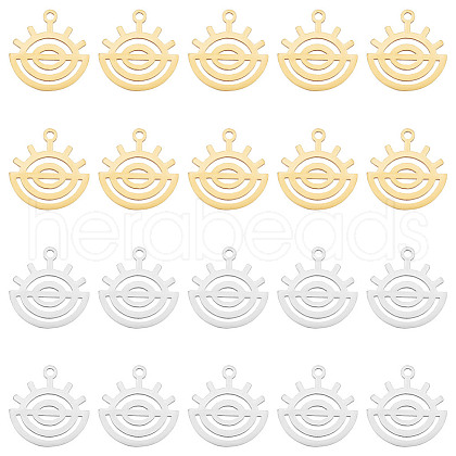 DICOSMETIC 20Pcs 2 Colors 201 Stainless Steel Pendants STAS-DC0012-86-1