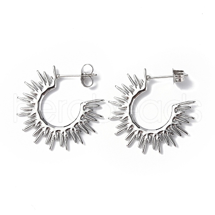 Non-Tarnish 304 Stainless Steel Sun Stud Earrings X-STAS-B034-13P-1