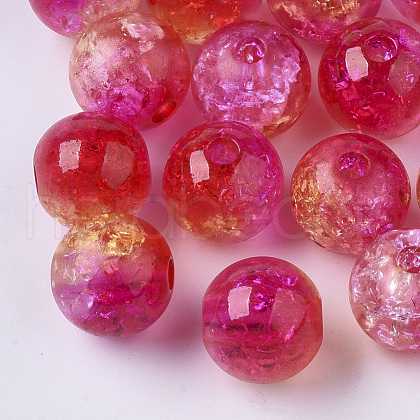 Transparent Crackle Acrylic Beads X-CACR-N002-09-1