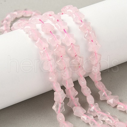 Natural Rose Quartz Star Beads Strands G-Z080-A10-1