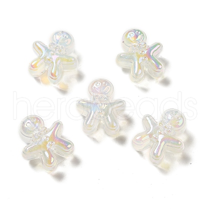 UV Plating Rainbow Iridescent Acrylic Beads PACR-M002-11B-1