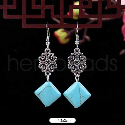 Ethnic style retro turquoise earrings for women WG2299-2-1