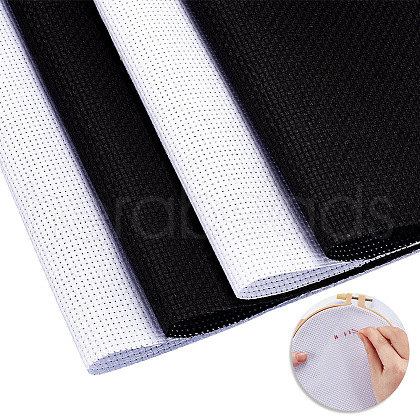 AHADERMAKER 10 Sheets 2 Colors 11CT Cloth Cross Stitch Fabric AJEW-GA0007-35-1