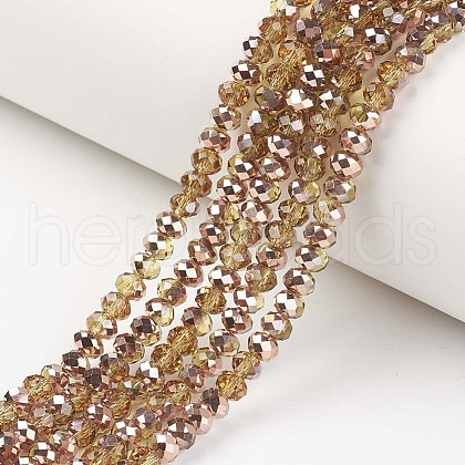Electroplate Transparent Glass Beads Strands EGLA-A034-T3mm-N11-1